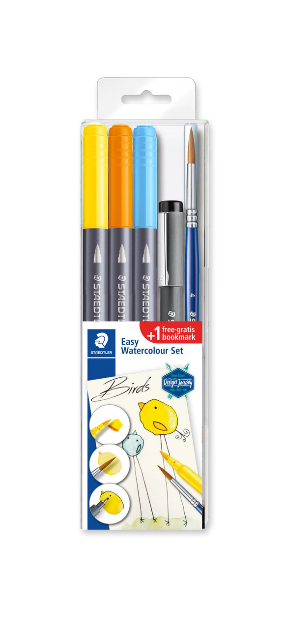 Staedtler Easy Watercolour Brush Pen set : Bird