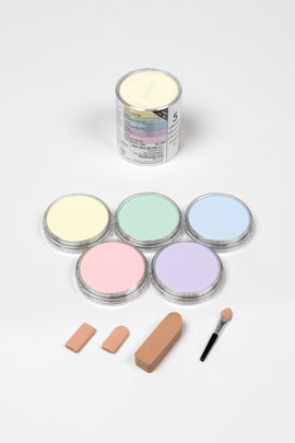 PanPastel 5 Colour Starter Set Tints 30052, soft pastel colours offer a gentle subtle veil of colour. Gorgeous selection of tints with a small selection of application and blending Sofft tools. 