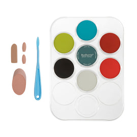 Donna Downey mixed media with PanPastel set one, this set with accompanied online heart video explores the use on PanPastel colours using creative techniques. A gorgeous mix of contrasting and complementary colours. PanPastel are ultra-fine artist's quality soft pastels, the set contains 7 colours of, Red Shade, Red, Turquoise, Turquoise Shade, Yellow Green, Black and White. As well as a tray and a selection of Sofft tools