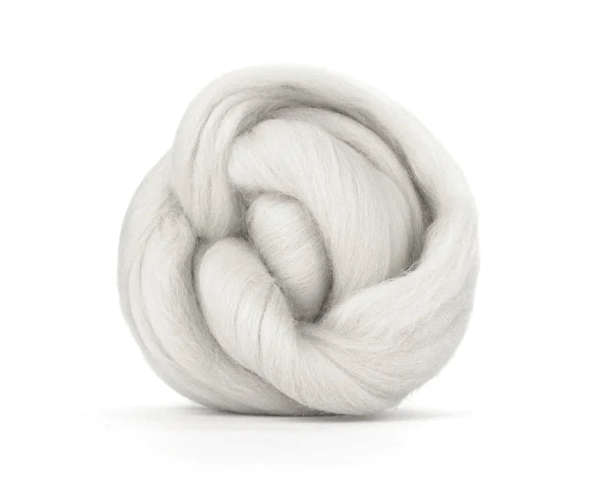 World of Wool Merino 23mic Wool Top White Lightening 100g
