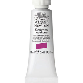 Winsor & Newton Designers Gouache paint 14 mls Brilliant Red Violet is a strong purple colour. It is a semi-opaque pigment with strong tinting qualities.
