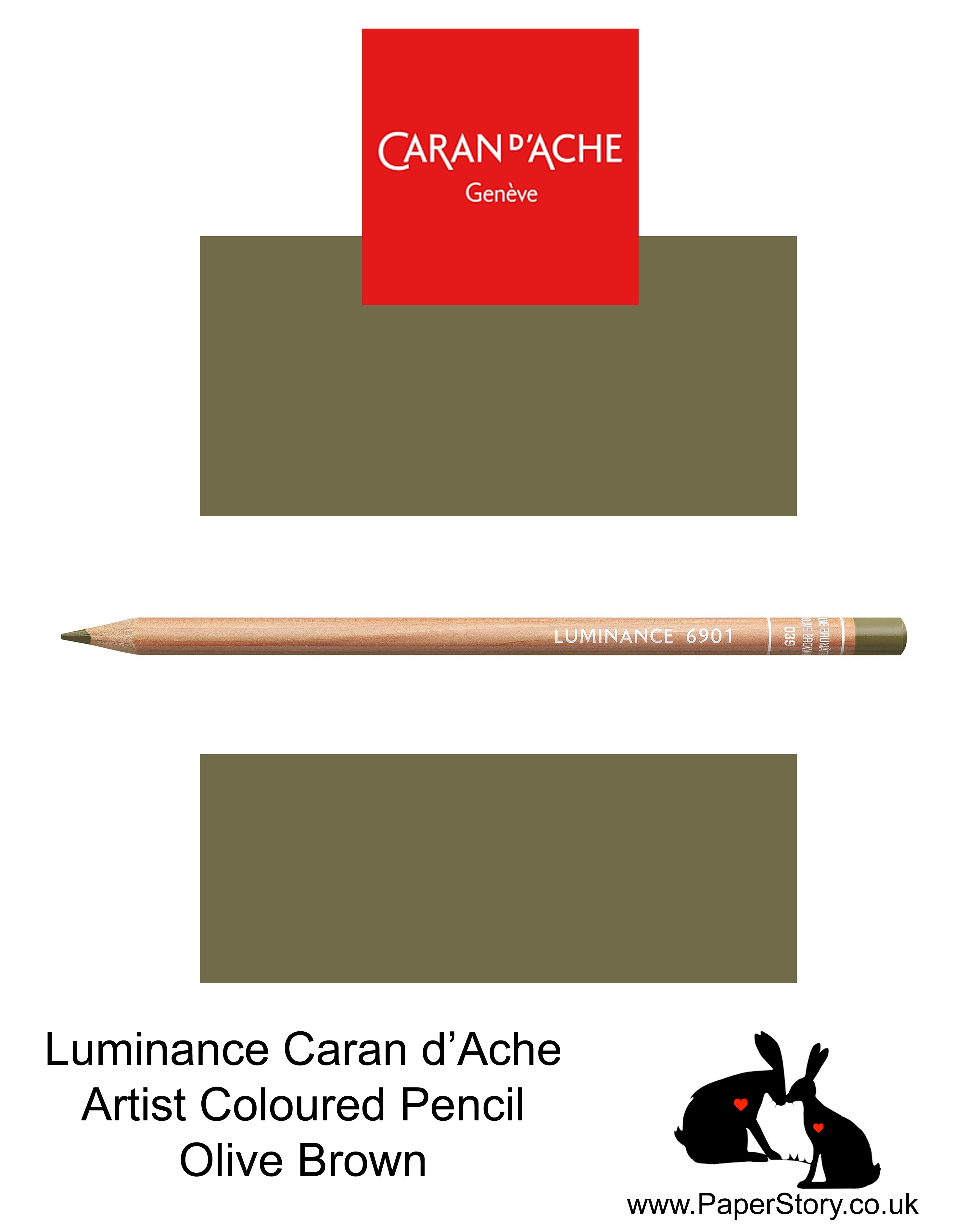 Caran d'Ache Luminance individual Artist Colour Pencils 6901 Olive Brown 039