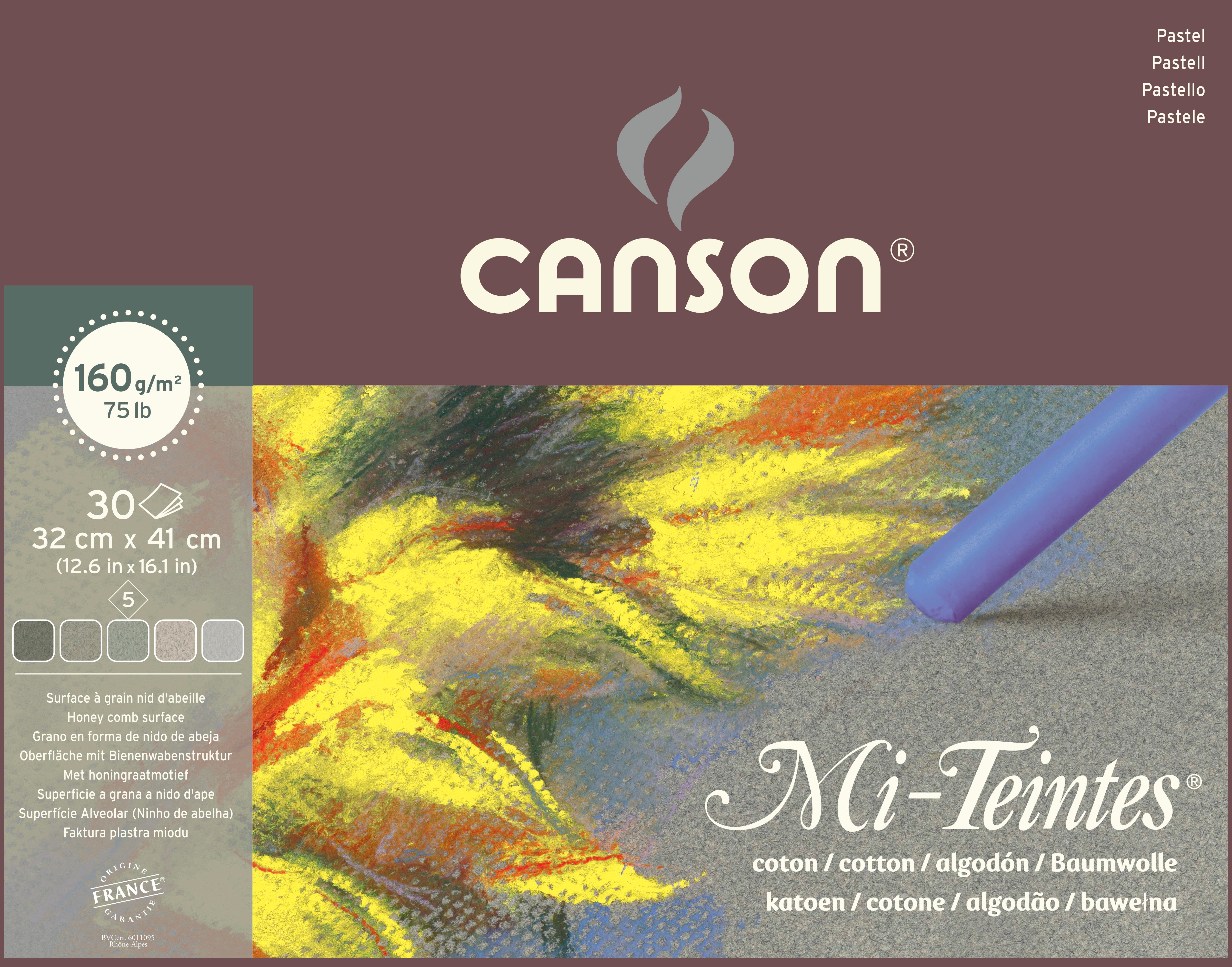 Canson Mi Teintes 160 gsm Greyscale Pad  24 x 32 cm 30 sheets