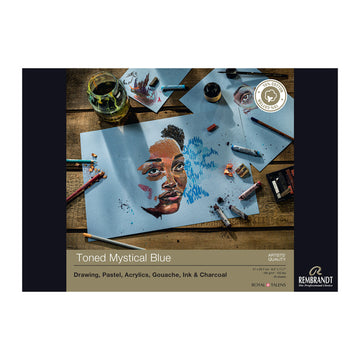 A3 Royal Talens Rembrandt Toned Mystical Blue Mixed Media Pad, 180gsm, 50 Sheets - 0