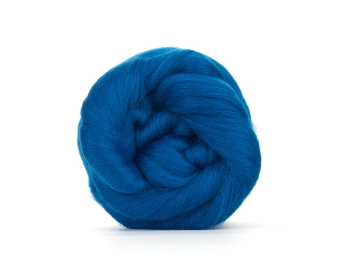 World of Wool Merino 23mic Wool Top Aquamarine Blue 100g