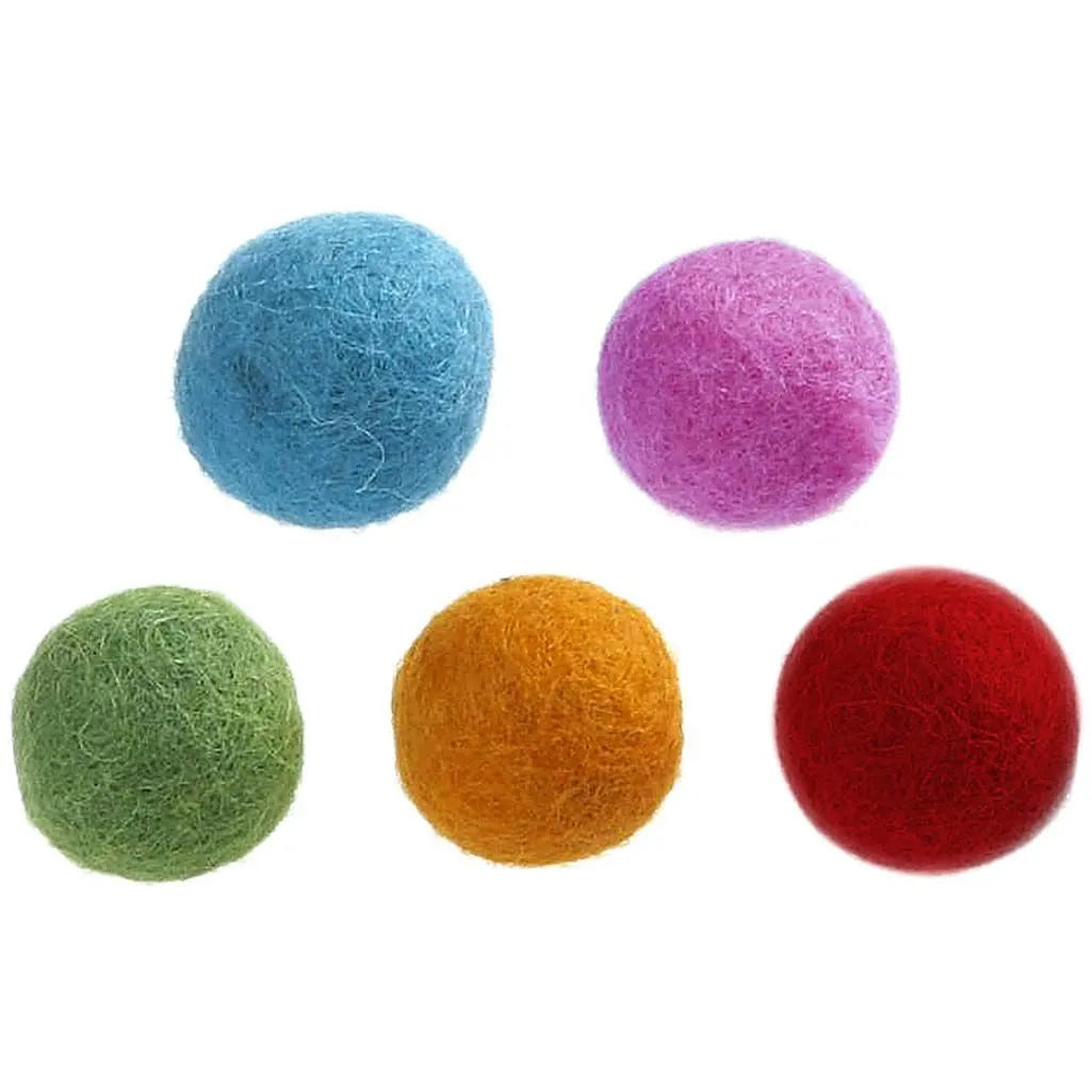 Felted balls mixed pack of 64 bright colours