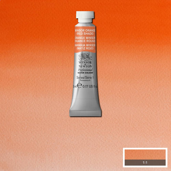 Winsor & Newton Professional Watercolour Paint 5ml : Winsor Orange ( Red shade )