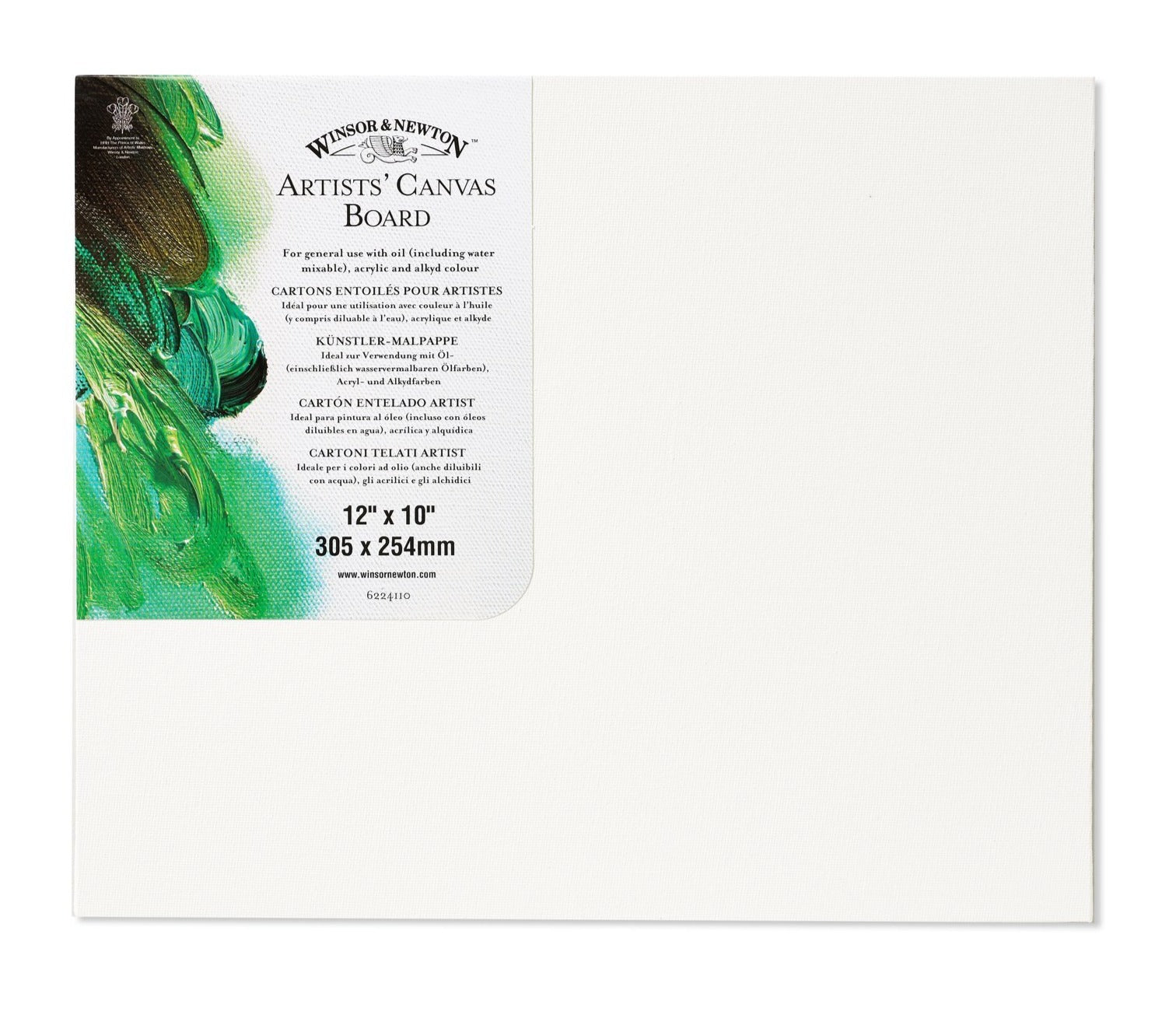 Cotton Canvas board Winsor & Newton Triple primed 12 x 10 inchesWinsor & Newton Artists' Canvas Boards are made from cotton, excellent quality and triple primed using acid free coating. They are light and portable, a  medium grain surface.Cotton canvas board Winsor & Newton triple primed 12 x 10 inches