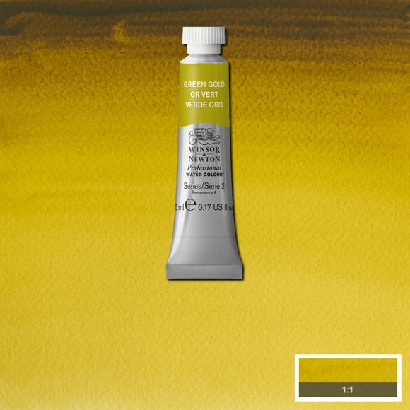 Winsor & Newton Professional Watercolour Paint 5ml : Green Gold