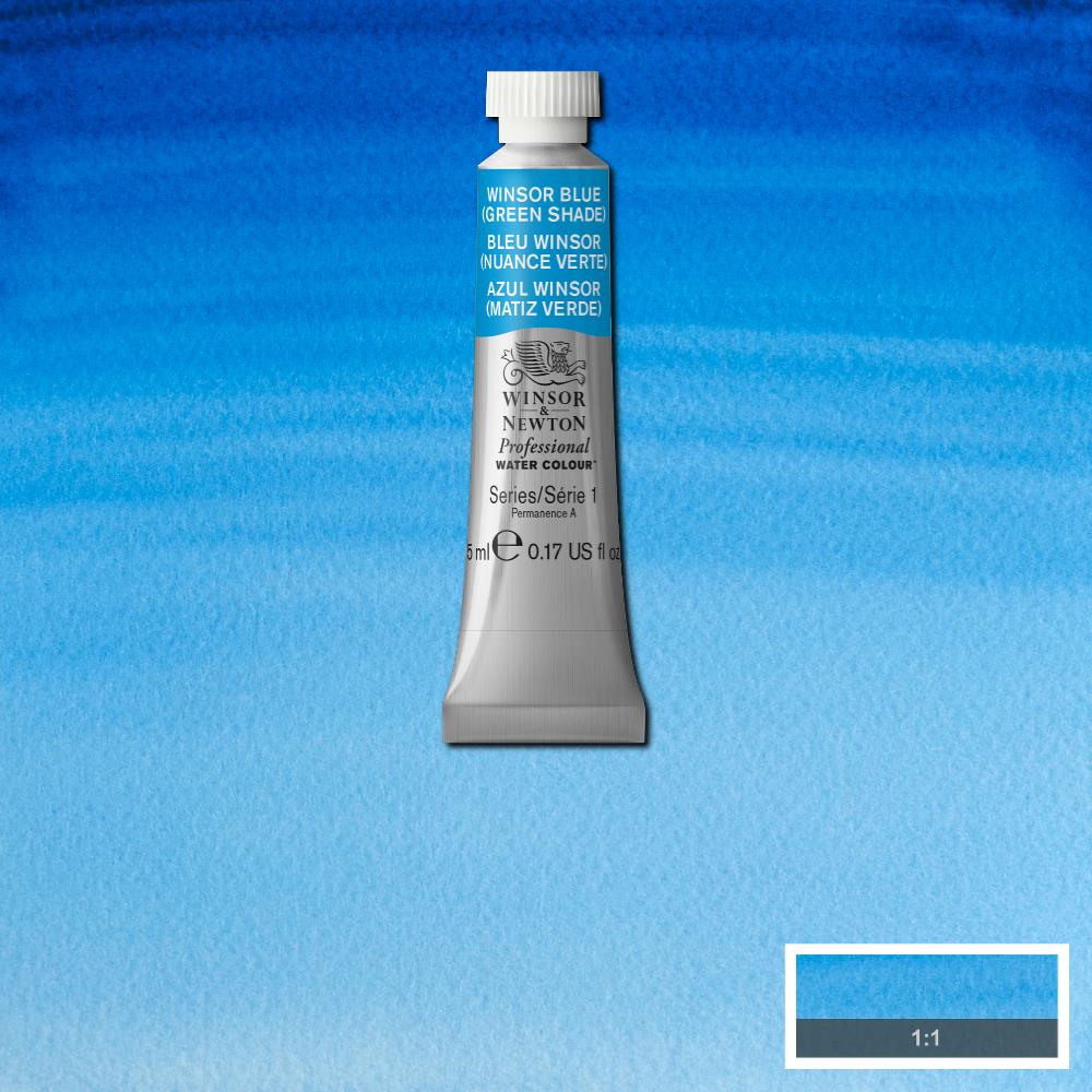 Winsor & Newton Professional Watercolour Paint 5ml : Winsor Blue (Green Shade)