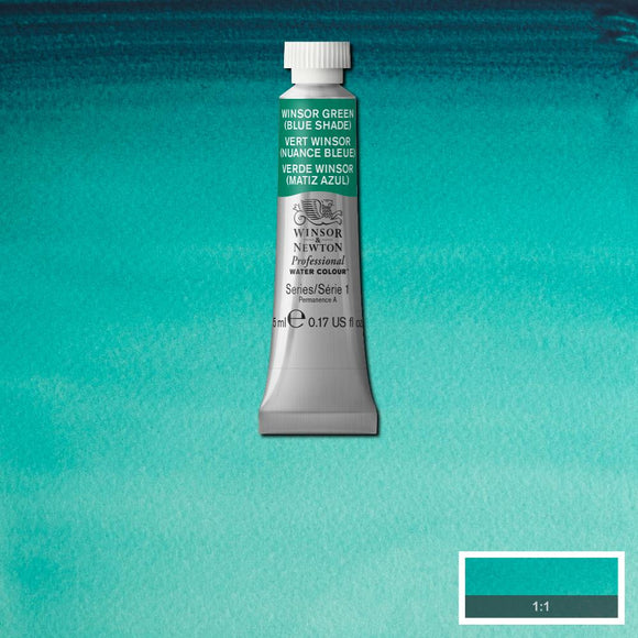 Winsor & Newton Professional Watercolour Paint 5ml Winsor Green Blue shade