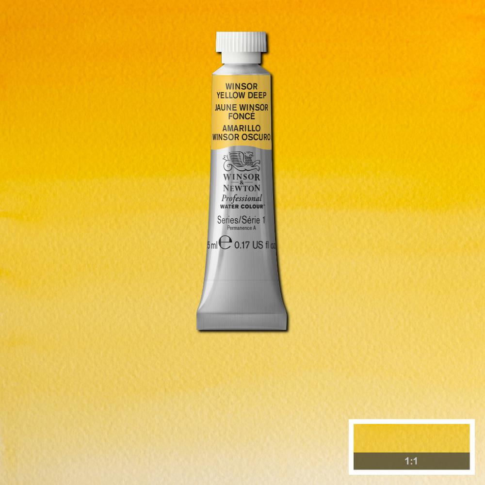Winsor & Newton Professional Watercolour Paint 5ml : Winsor Yellow Deep
