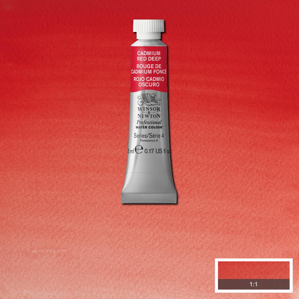 Winsor & Newton Professional Watercolour Paint 5ml : Cadmium Red Deep