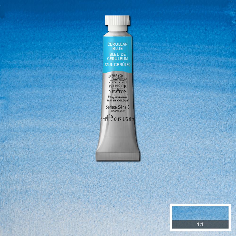 Winsor & Newton Professional Watercolour Paint 5ml :Cerulean Blue
