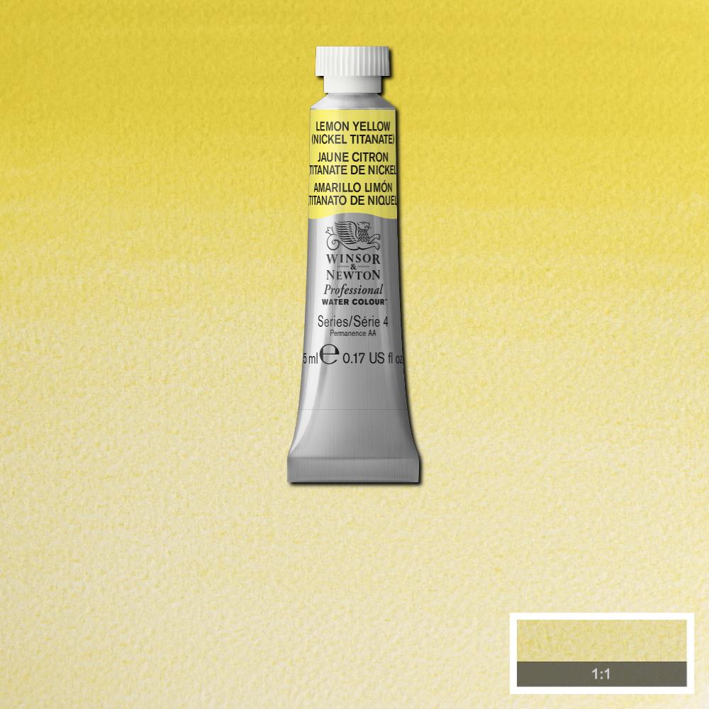 Lemon Yellow (NICKEL TITANATE) Winsor & Newton Professional Watercolour Paint 5ml : Lemon Yellow