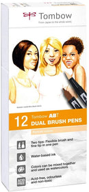 Tombow ABT Dual Brush Pens Portrait Colours a beautiful mix of Portrait colour set, Brush Pen with two tips