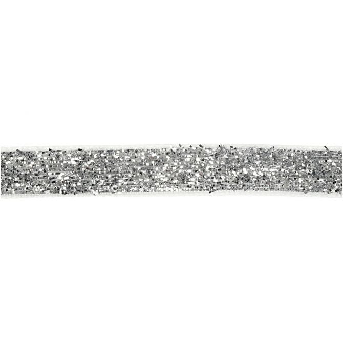 Decorative Ribbon 10mm Silver 5m roll