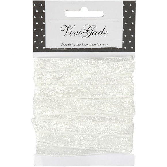 Decorative Ribbon 10mm White 5m roll