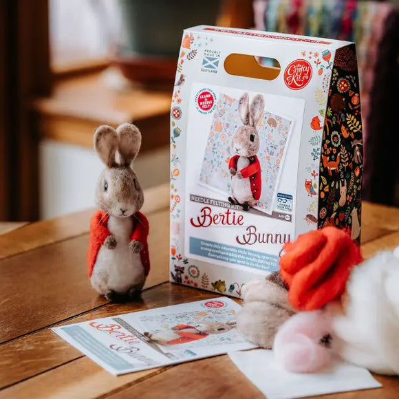 The Crafty Kit Company Bertie Bunny Needle Felting Craft Kit