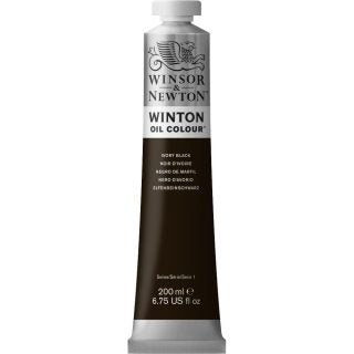 Winsor & Newton Winton Oil Paint Ivory Black 200ml