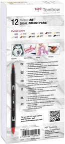 Tombow ABT Dual Brush Pens Portrait Colours a beautiful mix of Portrait colour set, Brush Pen with two tips