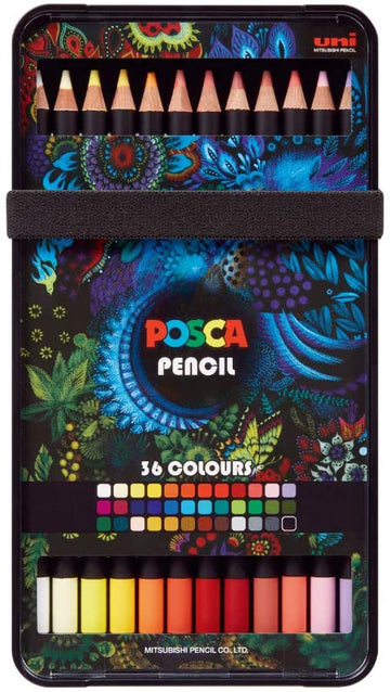 Uni POSCA Coloured Pencils 36 colour set