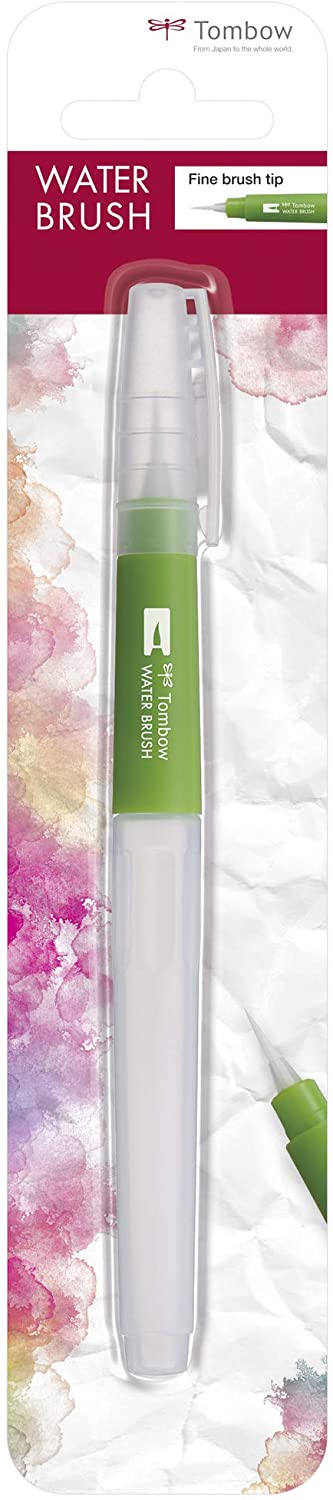 Tombow Aqua brush water brush Fine tipTombow Aqua brush water brush Fine tip. ﻿Fine and flexible brush. Ideal for small details and small letters. Enjoy watercolor effect easily to soften water-based inks and watercolor paint, to blend colors and to use with the Tombow water-based dye ink marker, “ABT”