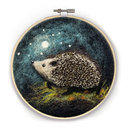 The Crafty Kit Company Hedgehog in a Hoop Needle Felting Craft Kit
