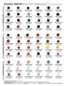DANIEL SMITH : 66 DOT HAND PAINTED WATERCOLOUR PAINT CHART