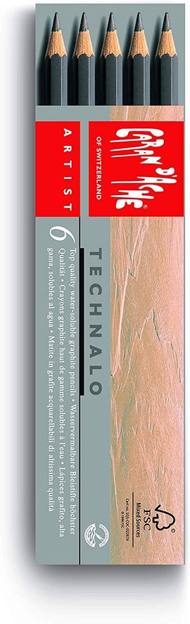 Caran d'Ache  Six assorted Technalo Water-soluble Graphite pencils