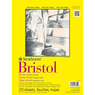 Strathmore 300 Series: Bristol Paper Pad  9X12" (22.86 x 30.48cm)20 sheets of Smooth