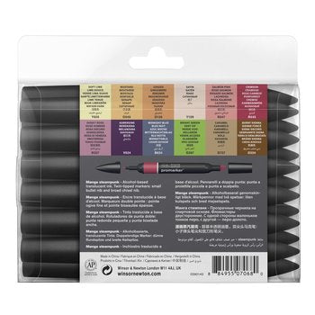 Winsor & Newton Promarker set of 12 plus 1 New Manga Steampunk