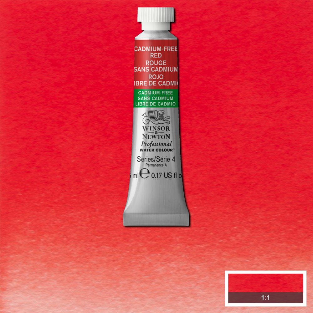 Winsor & Newton Professional Watercolour Paint 5ml Cadmium Free Red