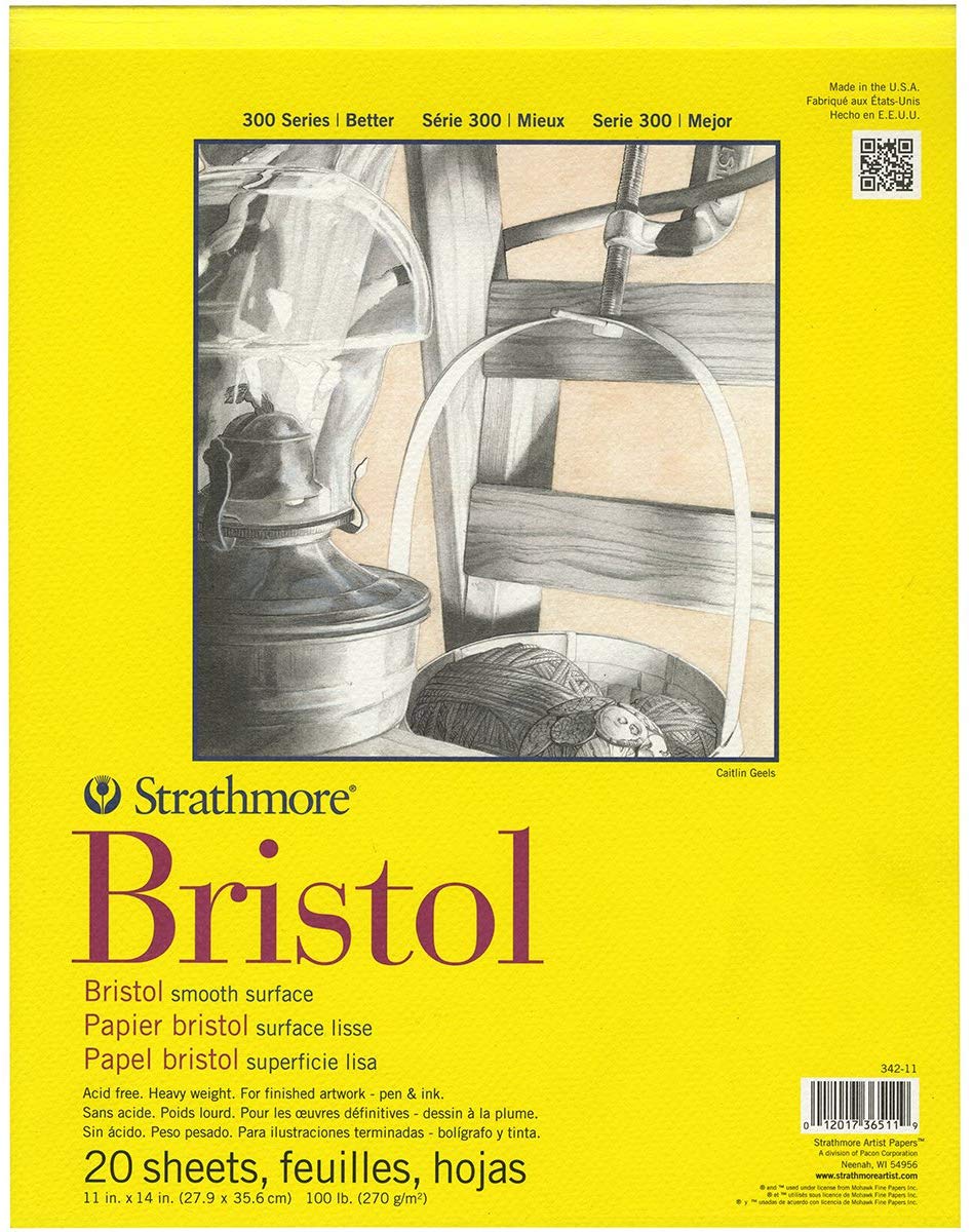 Strathmore 300 Series: Bristol Paper Pad  9X12" (22.86 x 30.48cm)20 sheets of Smooth