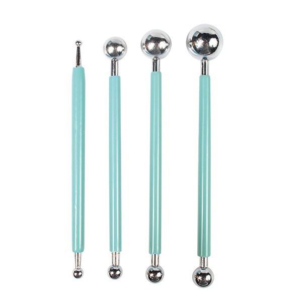 Modelling ball tool double ended set of 4 stainless steel toolsModelling ball tool double ended set of 4 stainless steel tools