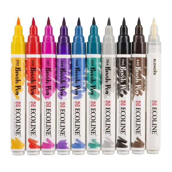 Ecocline Brush Pens : Handlettering set of 10