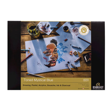 A4 Royal Talens Rembrandt Mystical Blue Mixed Media Pad, 180gsm, 50 Sheets - 0