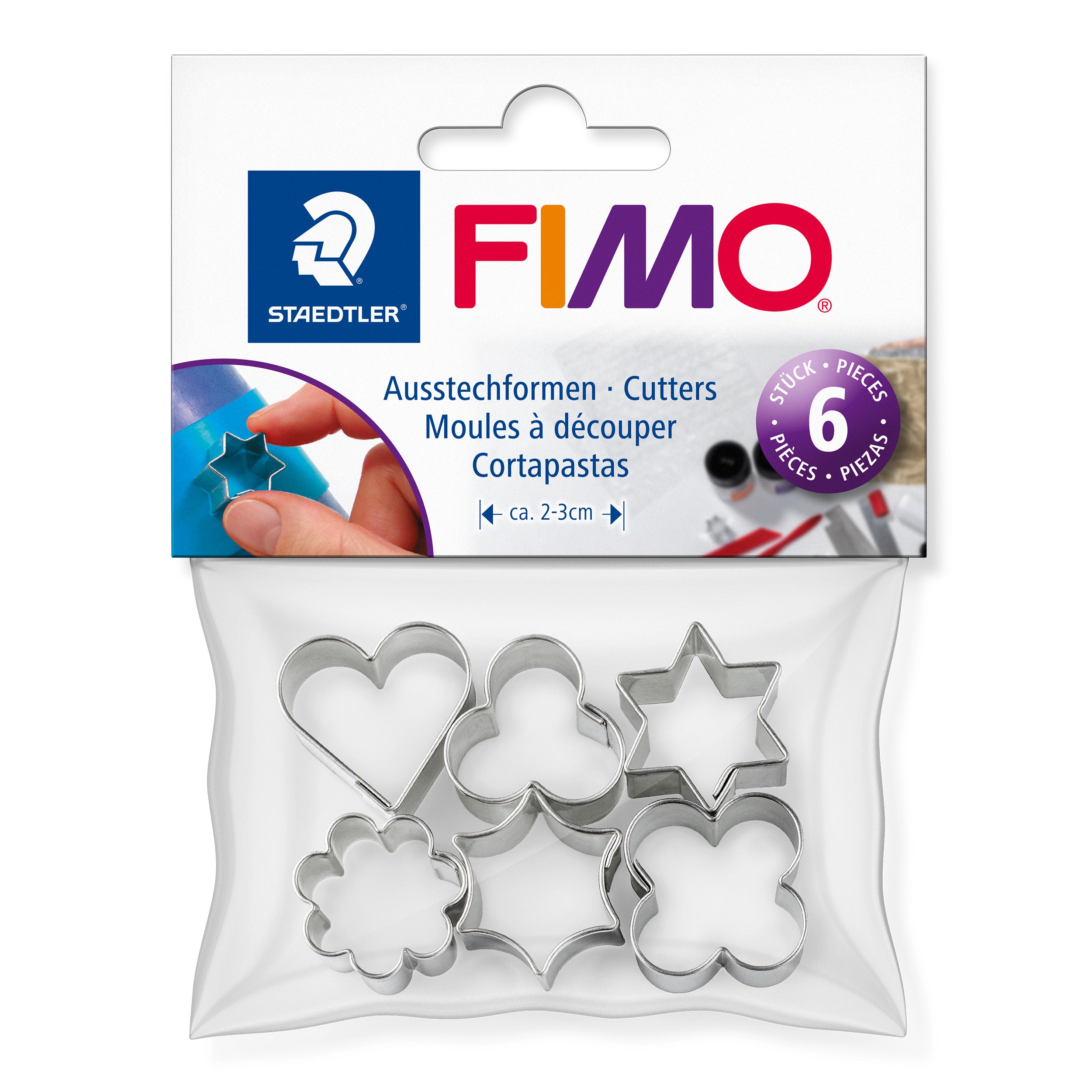Fimo metal shape cutters 8724-03  pack of 6