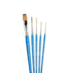 Winsor & Newton Cotman Watercolour Brush Set of 5 Includes, Rigger, Round  & Flat