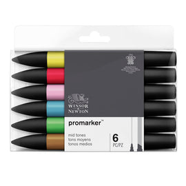 Winsor & Newton Promarker mid tones set of 6