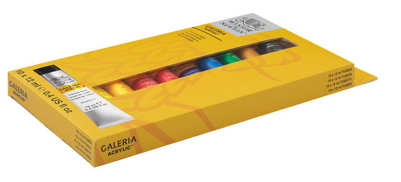 Winsor & Newton Galeria Acrylic Paint 10 colours x 12 ml tube set