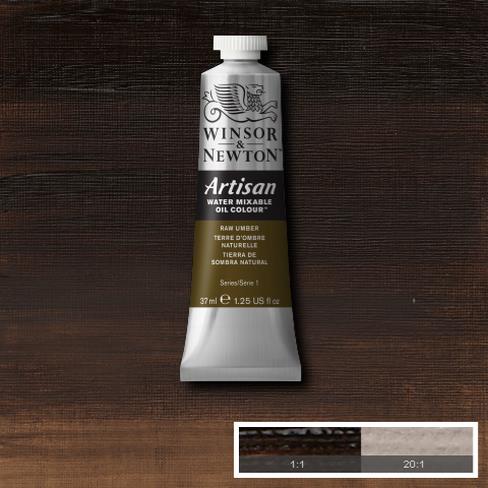 Winsor and Newton Artisan Oil : Water Mixable Oil paint 37 ml : Raw umber