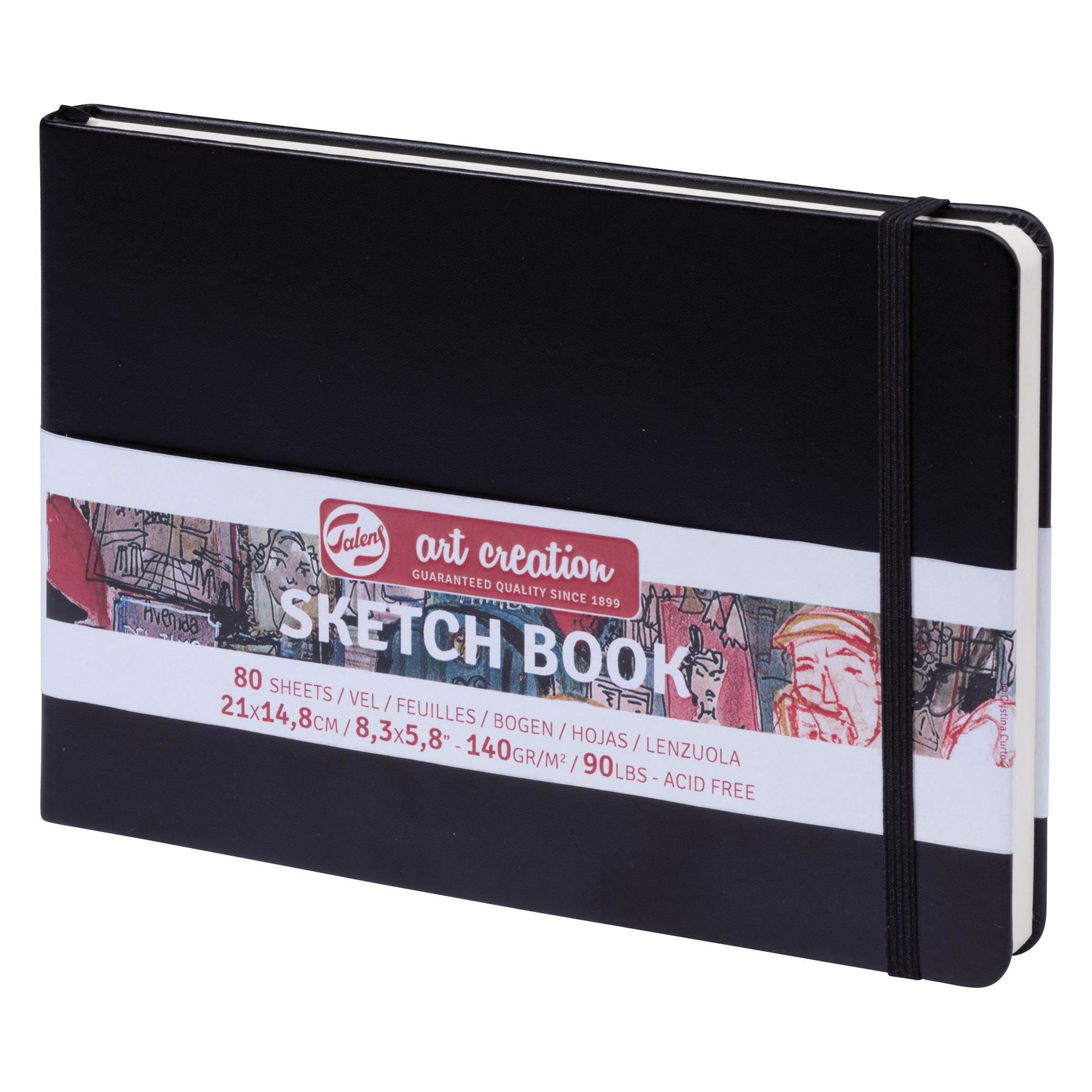 Royal Talens : Sketchbook Black Cover 14.8 X21 cm, 140 g/m². 80 sheets
