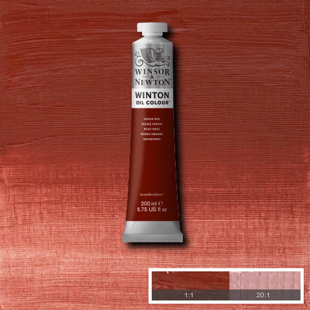 Winsor & Newton Winton Oil Paint Indian Red 200ml  Indian Red is an opaque red colour with blue undertones. Originally made of natural red iron oxides found in earth, it is one of the oldest pigments and is favoured for its permanence. 