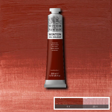 Winsor & Newton Winton Oil Paint Indian Red 200ml  Indian Red is an opaque red colour with blue undertones. Originally made of natural red iron oxides found in earth, it is one of the oldest pigments and is favoured for its permanence. 