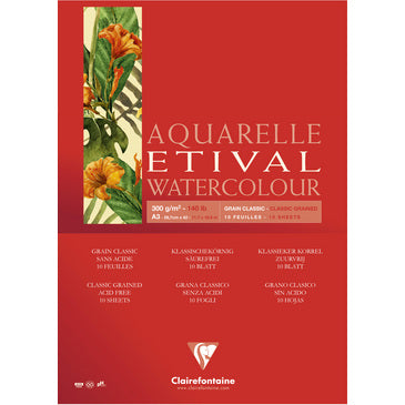 Étival-Clairefontaine Watercolour Aquarelle 200gsm Classic Grain x 10 Sheets A3
