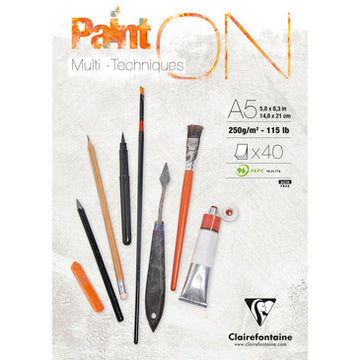 Paint On Clairefontaine Mixed Media  250 gsm A5 x 40 sheets mixed pad