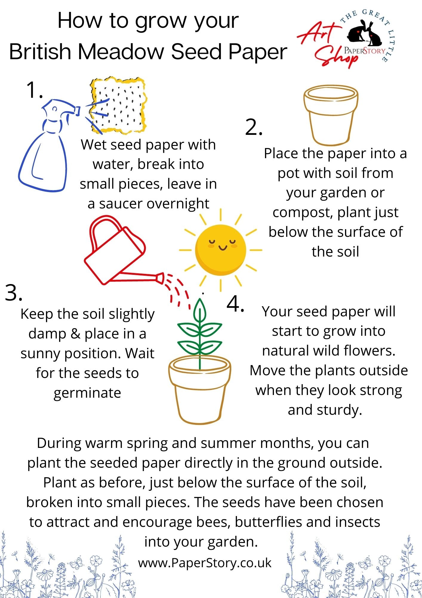 Handmade Plantable Seed paper instructions