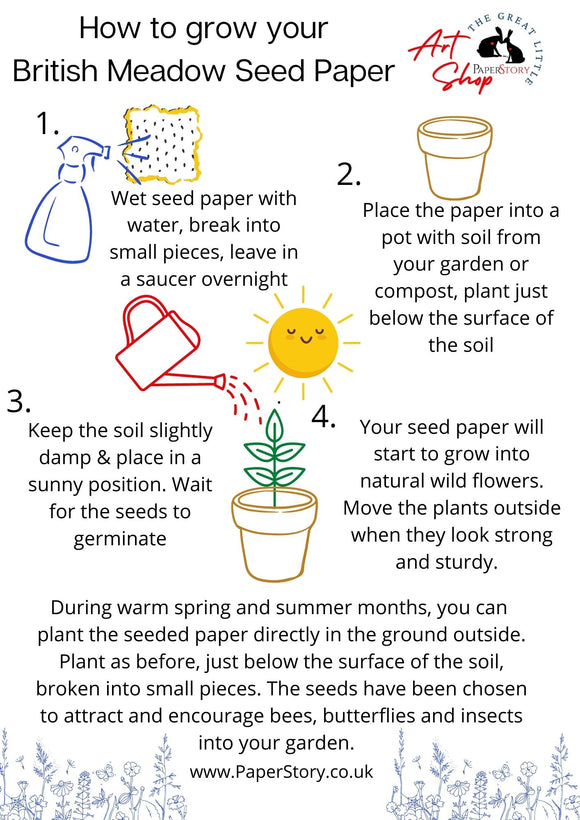 Handmade Plantable Seed paper instructions