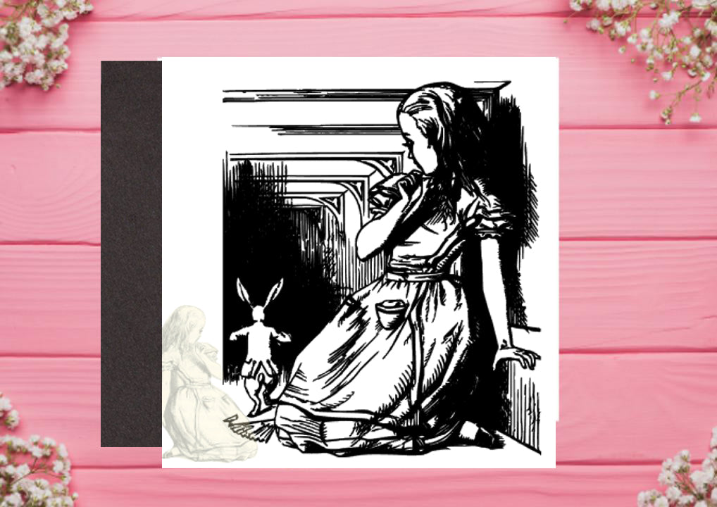 Greetings Card : Alice in Wonderland : printed on white card